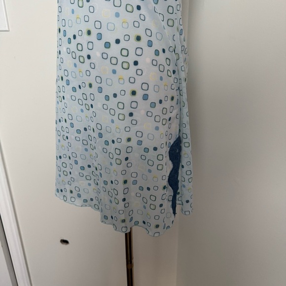 Y2K Blue Lace Trim Chemise slip dress coquette Fairycore Cottagecore M - Picture 4 of 7